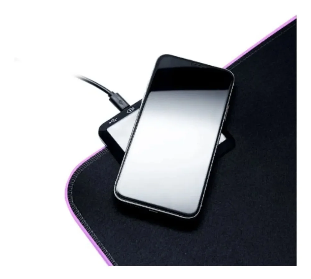 Imagem 2 de 4 do produto Mousepad RGB Linked 3 Em 1, Com Carregador Smartphone, Indução Wirelles  - Cw102 Oex