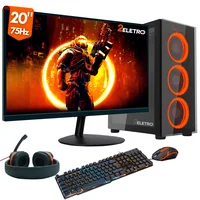 "PC Gamer Completo 2Eletro Pulse AMD Ryzen 5-5600G, 16GB RAM, Radeon VEGA, SSD 480GB, Windows 10 Pro Trial, Fonte 500W + Monitor 20"" 75Hz + Kit Gamer Completo Com Headset - PGF-0100PU"