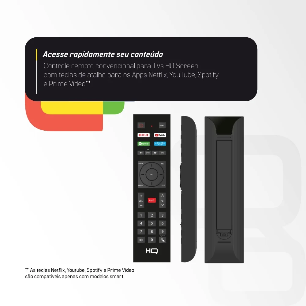 Smart TV 32 Polegadas HQ LED HD, 3 HDMI, 2 USB, Wi-Fi, Android 11, Design Slim - Hqstv32nk - view 7