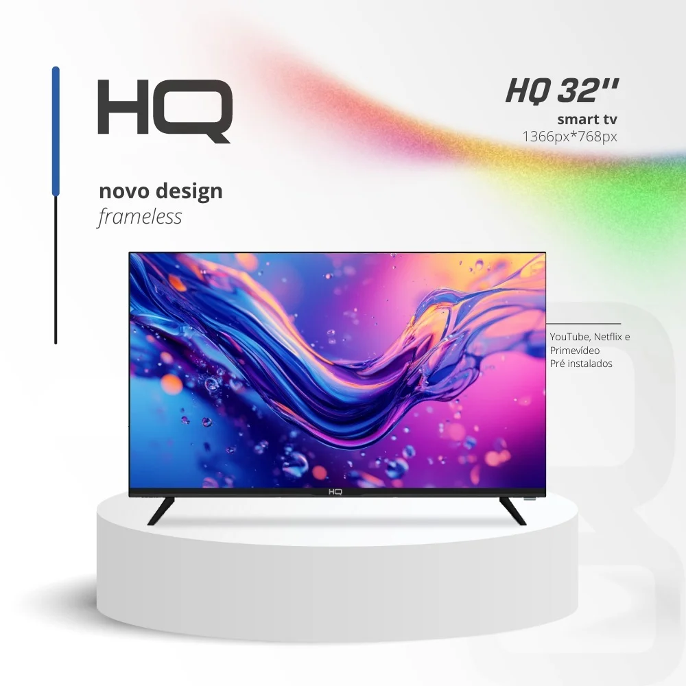 Smart TV 32 Polegadas HQ LED HD, 3 HDMI, 2 USB, Wi-Fi, Android 11, Design Slim - Hqstv32nk - view 9