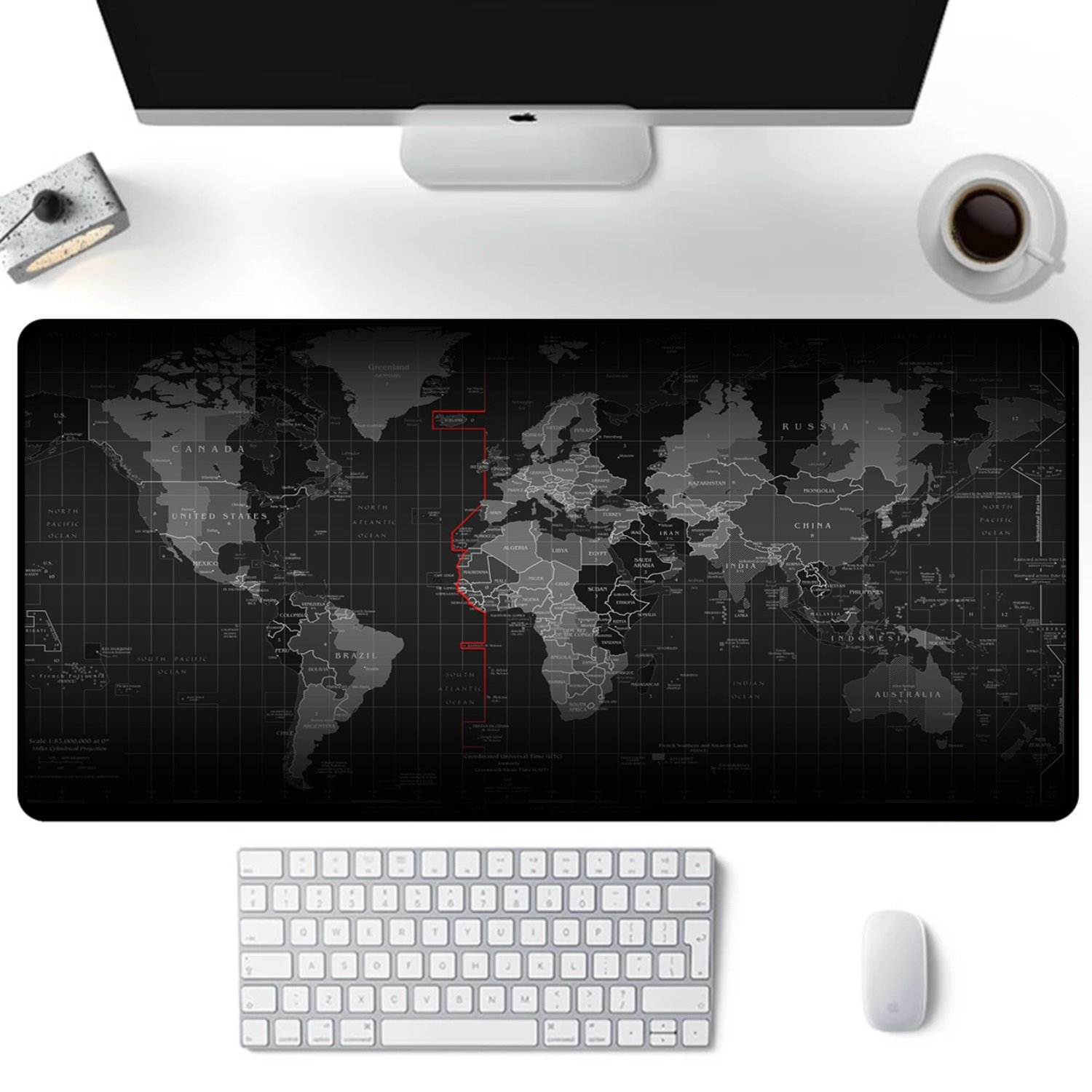 Mouse Pad Gamer Speed Extra Grande Mapa Mundi Preto #1 100x50