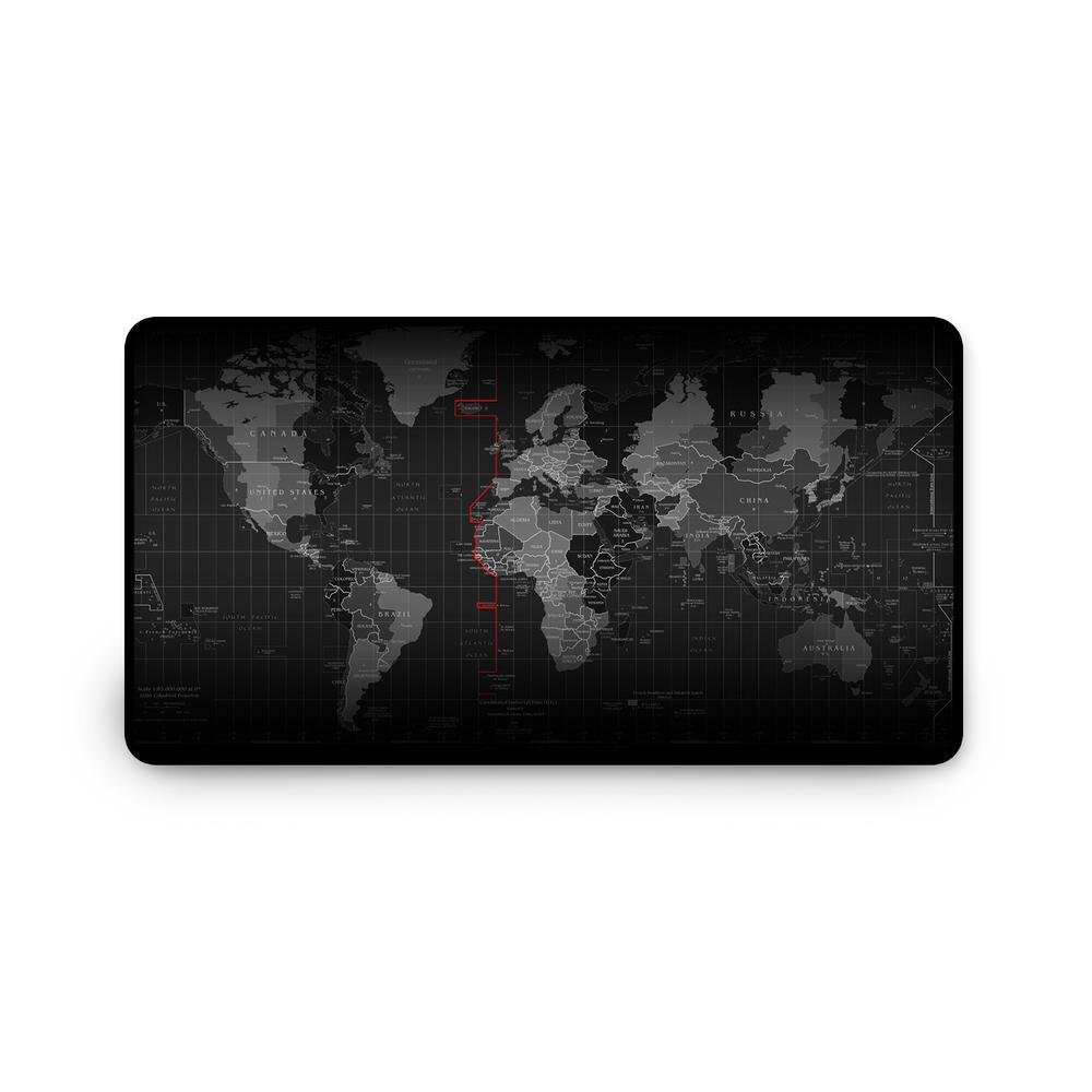 Imagem 4 de 5 do produto Mouse Pad Gamer Speed Extra Grande Mapa Mundi Preto #1 100x50