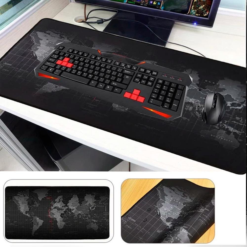 Imagem 4 de 5 do produto Mouse Pad Gamer Speed Extra Grande Mapa Mundi Preto #1 120x60
