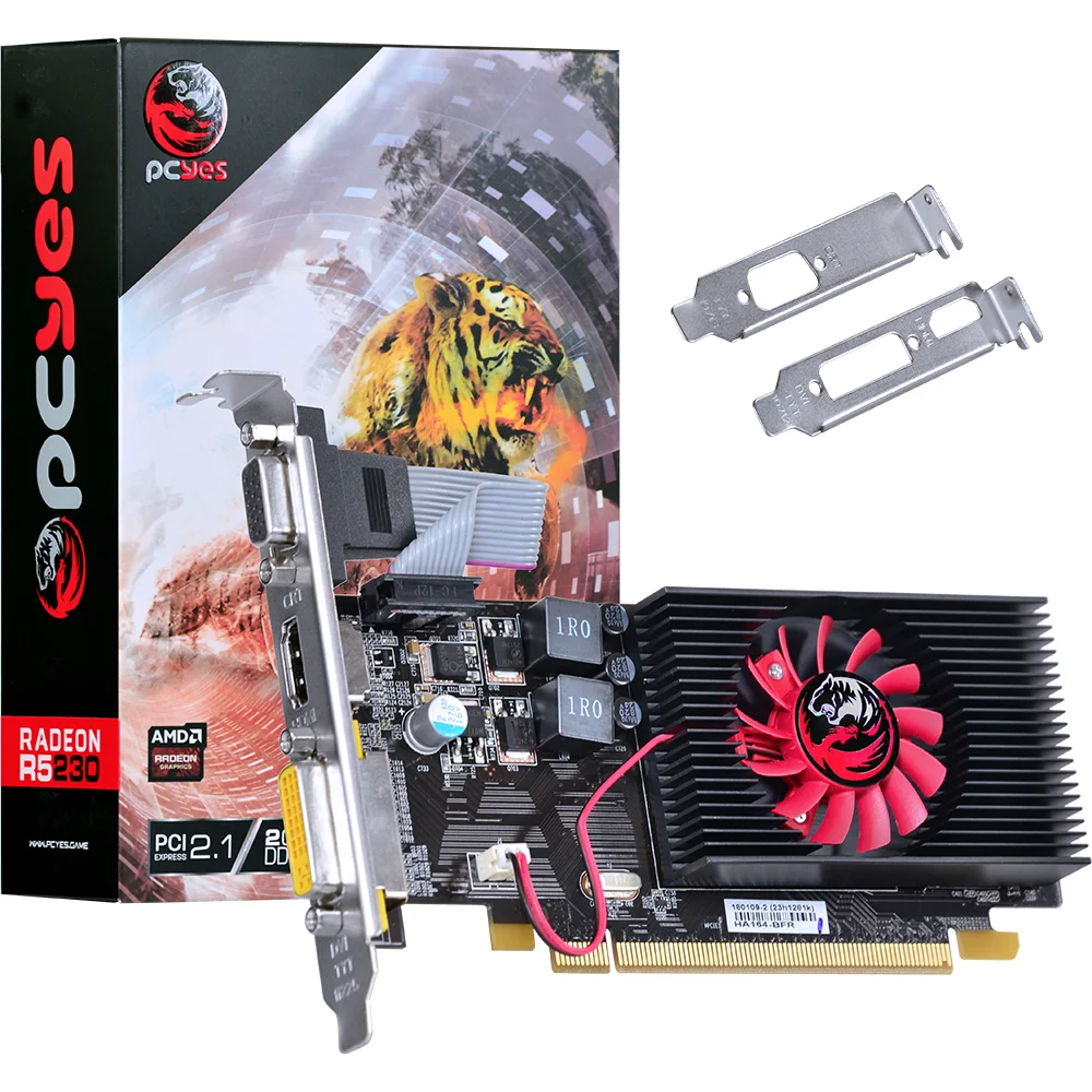  PCYes AMD Radeon R5 230, 2GB DDR3, 64 Bits, Low Profile - PJ230R364