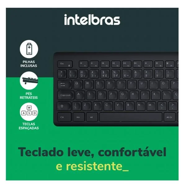 Imagem 2 de 5 do produto Teclado Sem Fio Intelbras Wireless, ABNT2, Teclado Numérico - 4293200