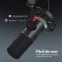 Microfone Profissional Cardioide, RGB, Fifine, K658 - Preto