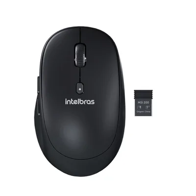 Mouse Sem Fio, USB 2.0 Intelbras, 2400DPI Msi200 - Preto