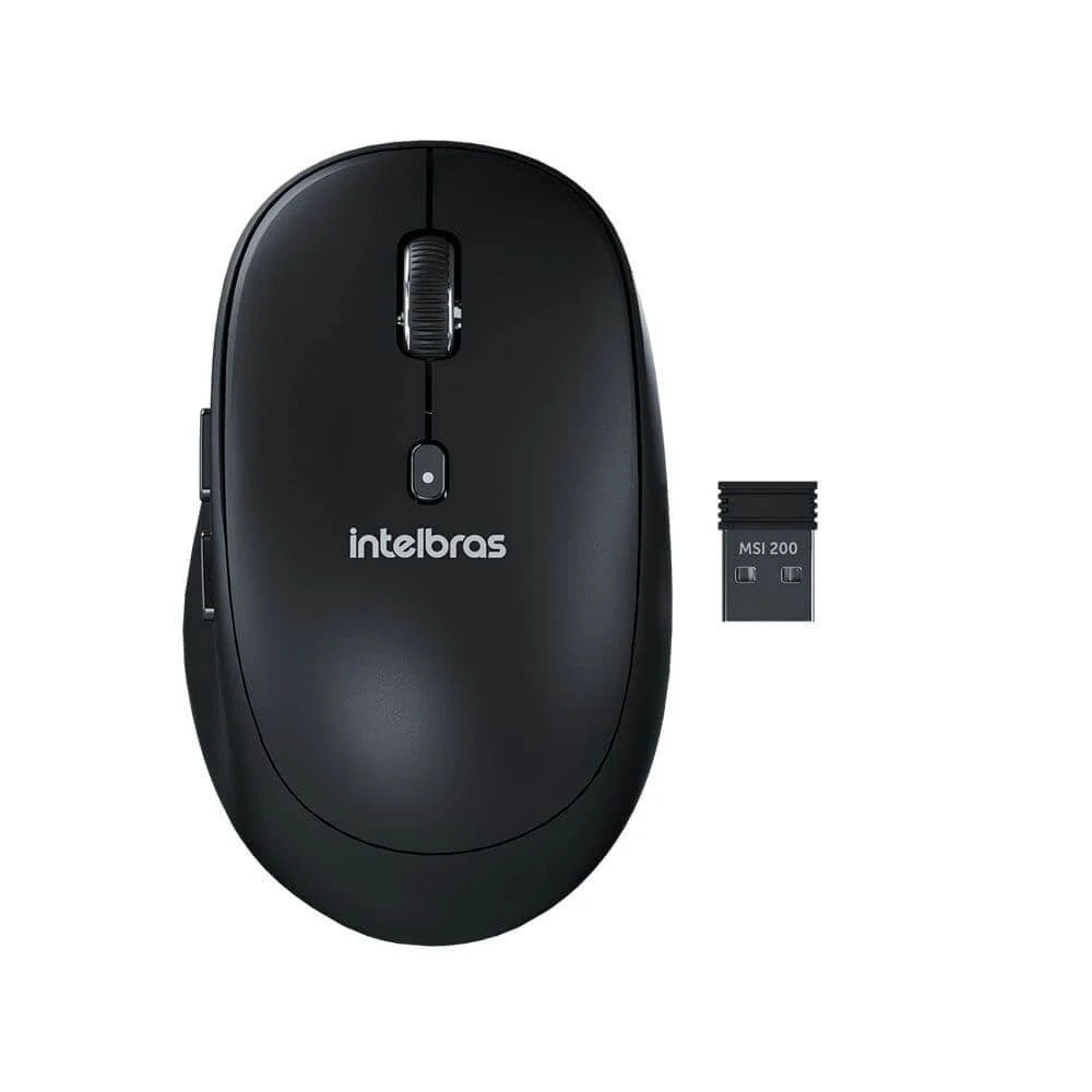 Imagem 4 de 5 do produto Mouse Sem Fio, USB 2.0 Intelbras, 2400DPI Msi200 - Preto