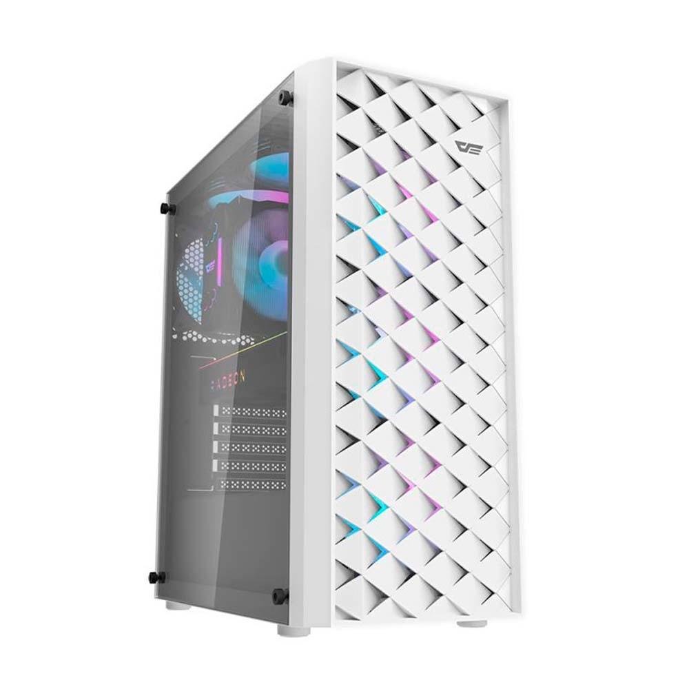 Gabinete Gamer Darkflash Lateral Vidro Temperado Com 3 Fans Dk351w Branco