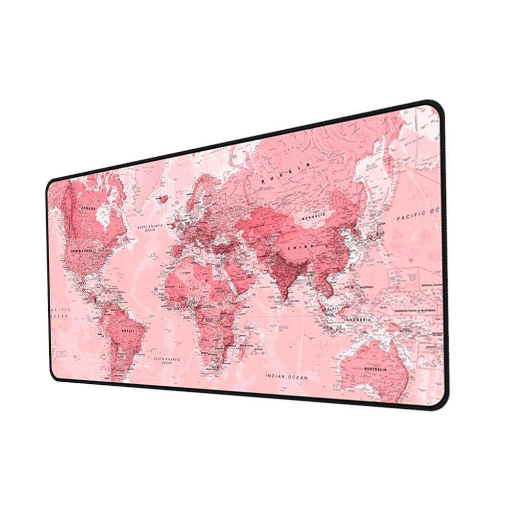 Imagem 2 de 3 do produto Mouse Pad Gamer, Speed Extra Grande, Mapa Mundi Rosa, 70x30 Cm