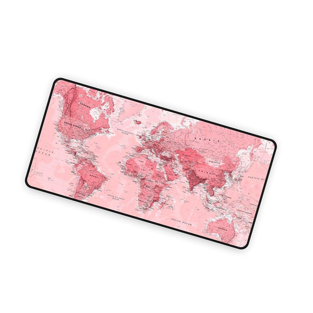 Imagem 3 de 3 do produto Mouse Pad Gamer, Speed Extra Grande, Mapa Mundi Rosa, 70x30 Cm