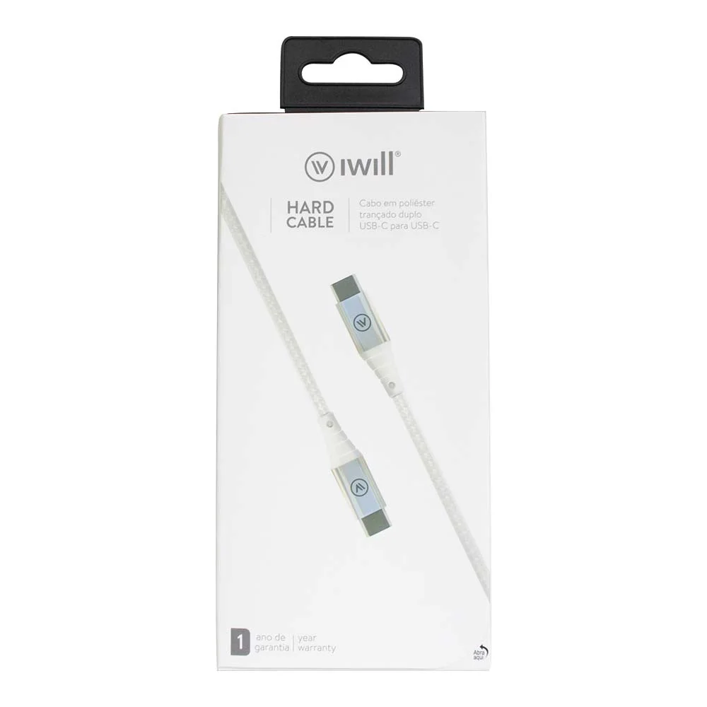 Imagem 4 de 5 do produto Cabo Usb-c Para Usb-c Hard Cable Em Poliéster Branco Iwill