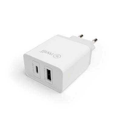 Carregador Turbo Iwill, 30W, Com 2 Saídas 1 USB E 1 USB-C