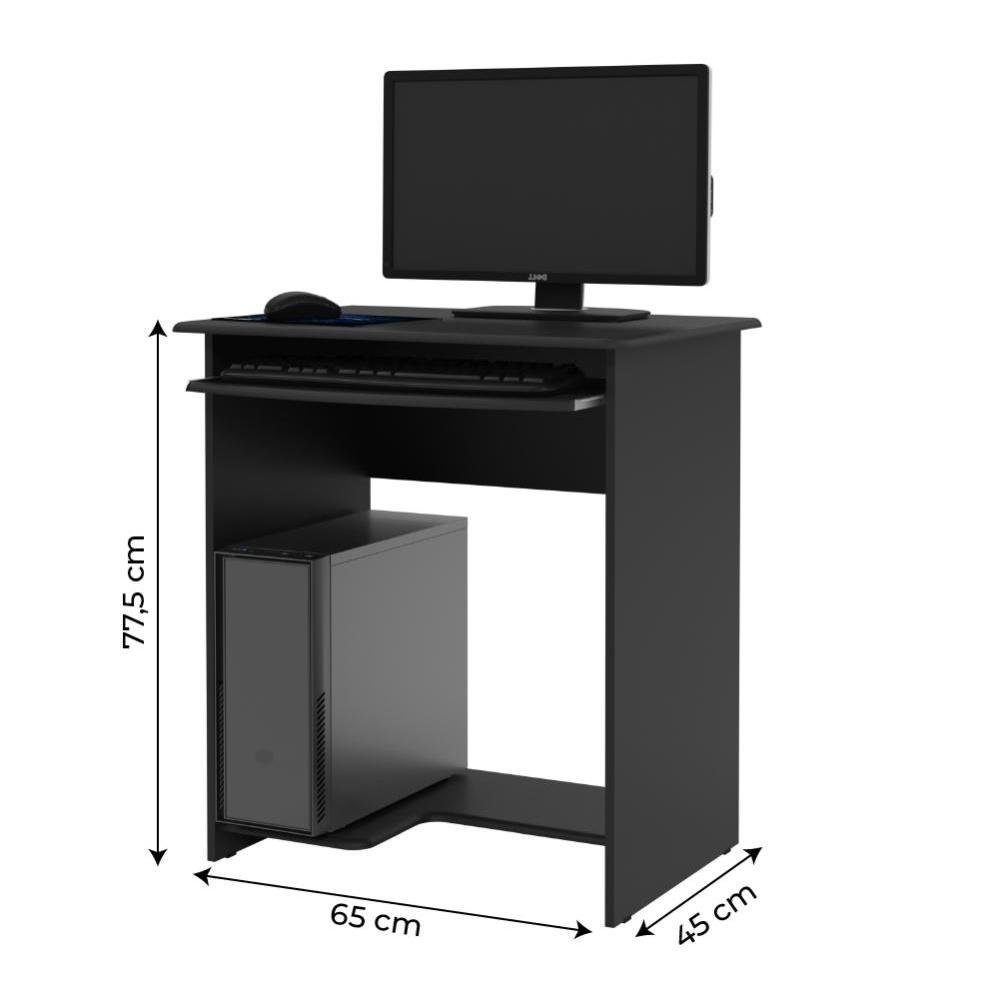 Imagem 3 de 5 do produto Mesa De Computador Pratica Preto Ej Móveis