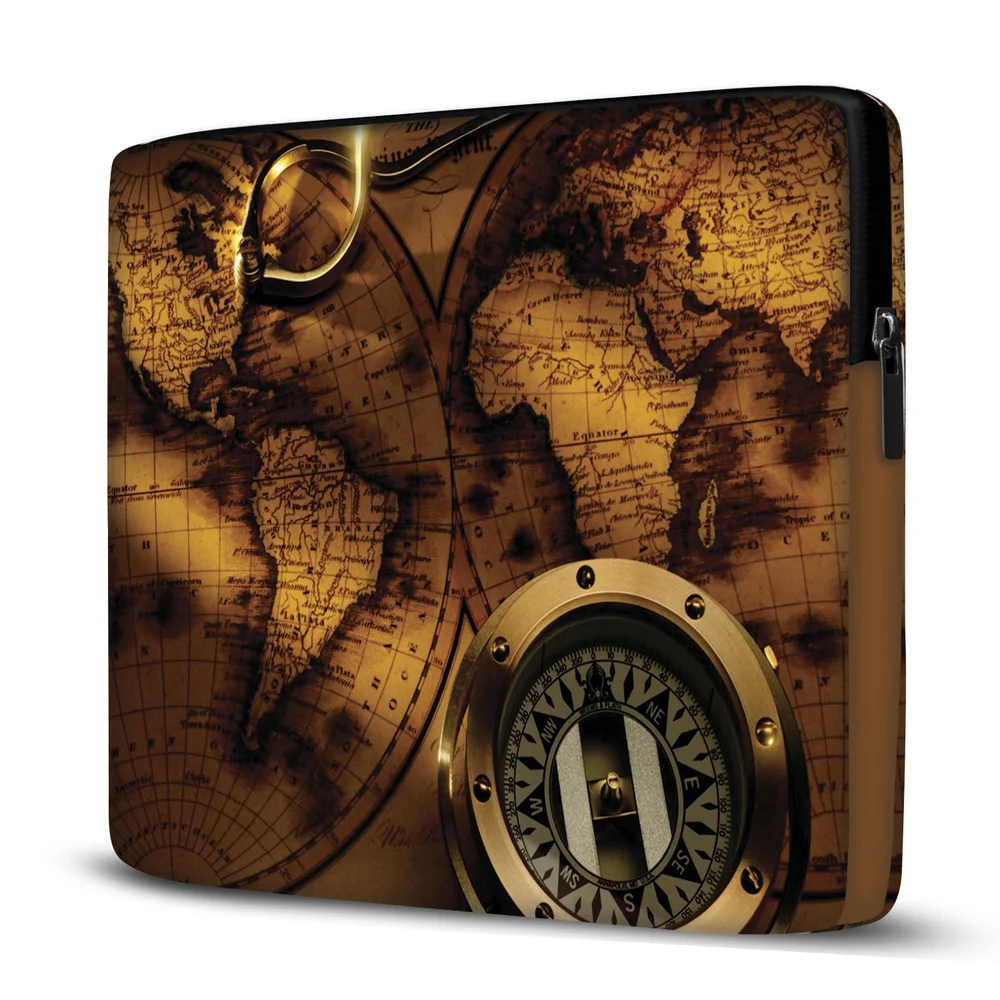 Capa Pasta Maleta Notebook 17.3 Polegadas, Mapa Antigo 4 Capa Pasta Maleta Notebook 17.3 Polegadas, Mapa Antigo 4