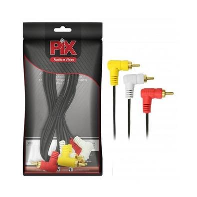 Cabo Pix 6 Rca Macho Gold 90 Graus 1.8 Metros 018-0078 - Chipsce