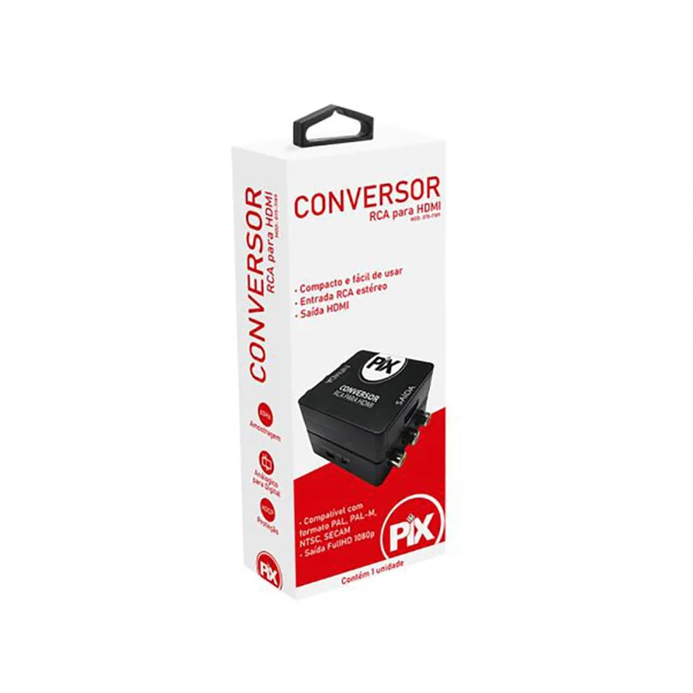 Imagem 2 de 3 do produto Conversor De Vídeo Componente Rca Para Hdmi Pix 075-7189 Branco - Pix