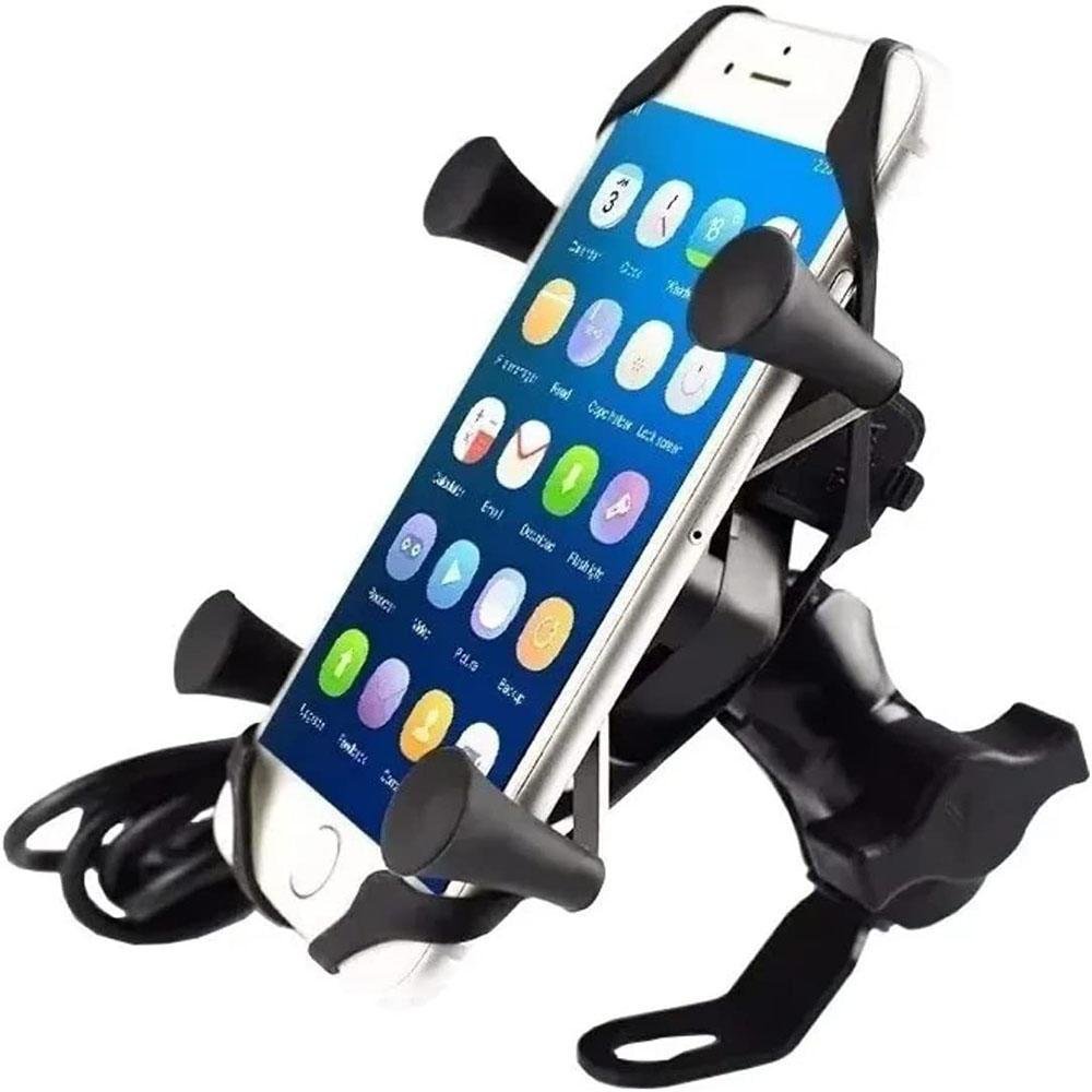 Imagem 5 de 5 do produto Suporte Garra Celular Smartphone Para Motos Universal Com Carregador Usb