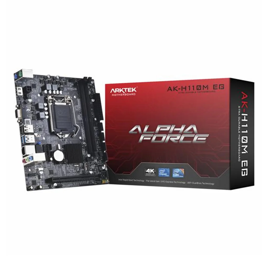 Placa Mãe Arktek Ak-h110m Eg DDR4, Socket Lga 1151 HDMI/ VGA 4