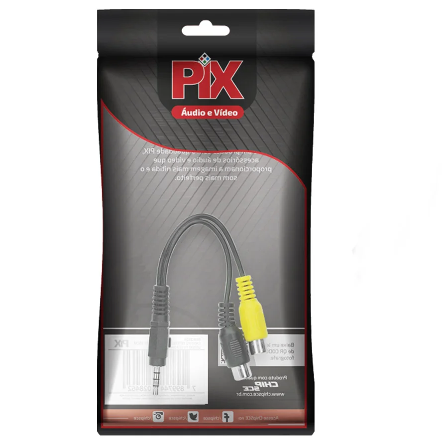 Imagem 2 de 3 do produto Cabo Adaptador Rca Chipsce 018-2324 P3 Macho X P2 Fêmea 15cm - Chipsce