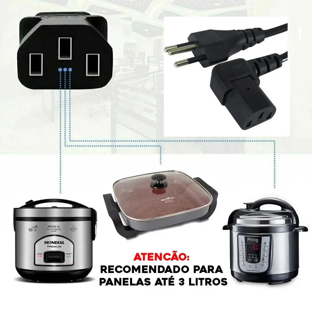 Imagem 2 de 5 do produto Cabo De Força Green Gravador, Tipo 8, 2x0.75mm, 1.5 Metros, Preto - 018-0118
