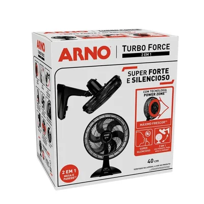 Ventilador De Mesa Arno Turbo Force 2 Em 1, 40CM, 110V, Preto - Vf42 — foto 4