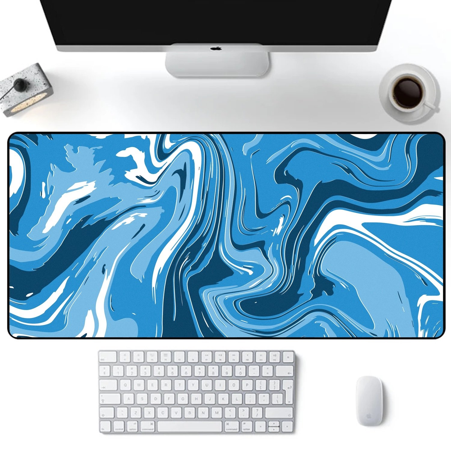 Mouse Pad Gamer Speed Abstract Premium, Extra Grande, 90x40CM, Azul