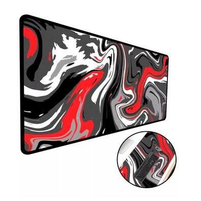 Mouse Pad Gamer Criarte Speed Extra Grande Abstract Premium, Preto E Vermelho, 100x50 Cm