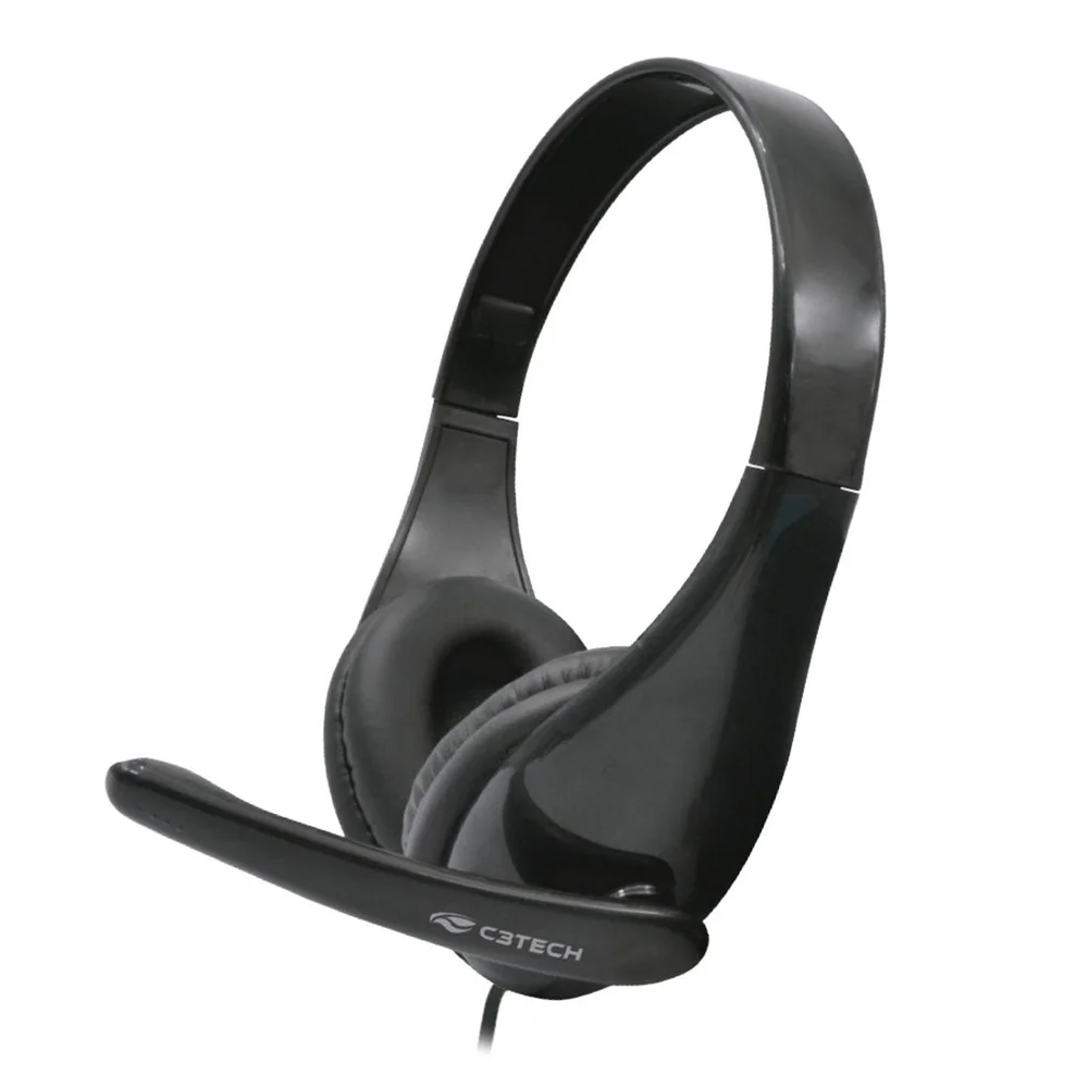 Headset C3Tech C/ Microfone USB, Preto Ph-340BK