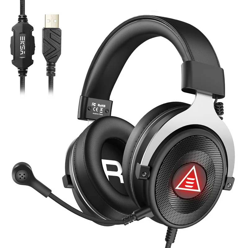 Imagem 2 de 5 do produto Headset Gamer Eksa E900 Plus 7.1, Drivers 50mm, USB - Preto