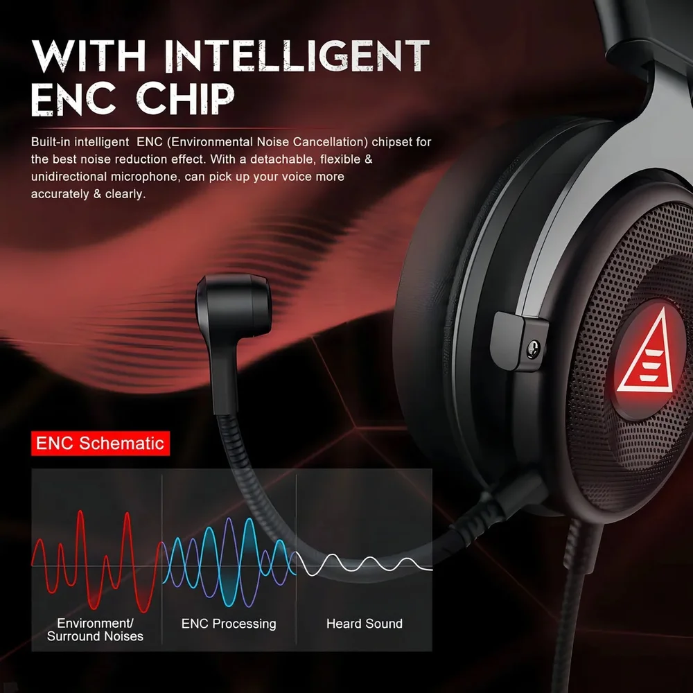 Imagem 4 de 5 do produto Headset Gamer Eksa E900 Plus 7.1, Drivers 50mm, USB - Preto