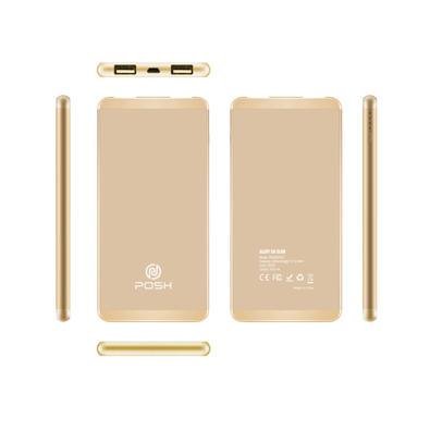 Carregador Portátil Power Bank Metal 5000mah Alloy Duo Posh Pba5s Dourado — foto 2