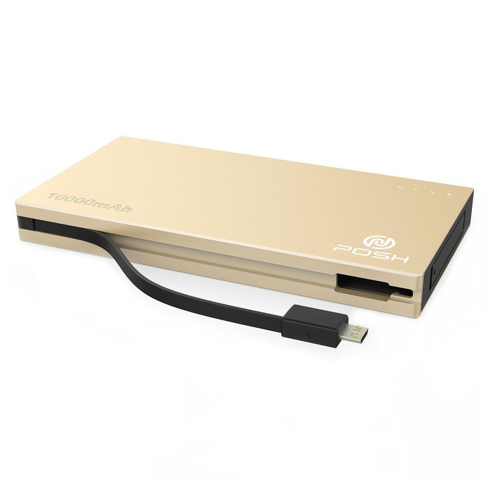 Carregador Portátil Posh Power Bank Metal Duo 10000mah Dourado
