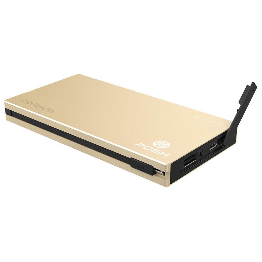 Imagem 2 de 5 do produto Carregador Portátil Posh Power Bank Metal Duo 10000mah Dourado