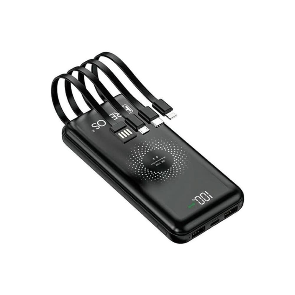 Imagem 3 de 5 do produto Carregador Portátil 10000mah Indução Power Bank 4 Em1 Hrebos Hs-920