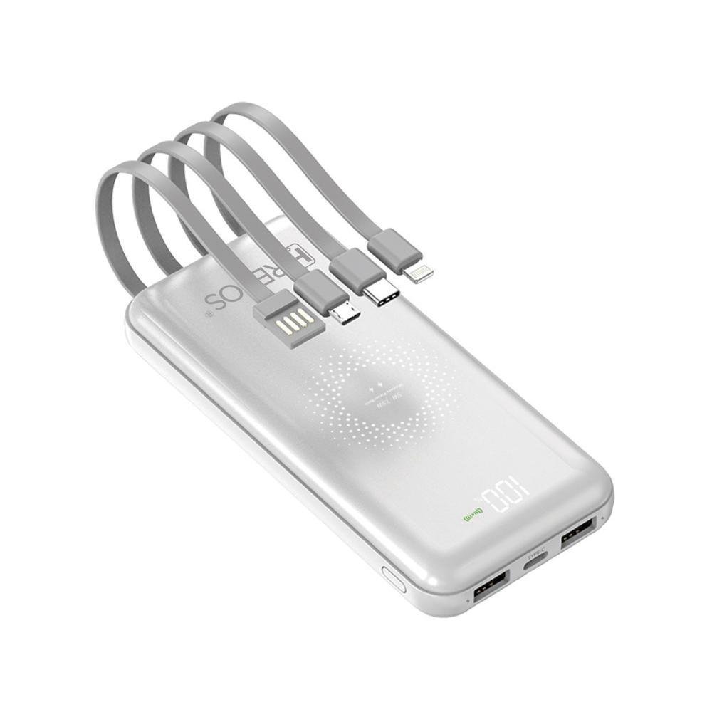 Imagem 4 de 5 do produto Carregador Portátil 10000mah Indução Power Bank 4 Em1 Hrebos Hs-920