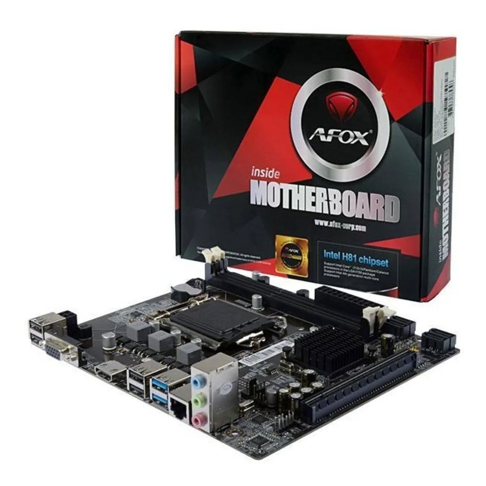 Placa-Mãe Afox, Intel LGA 1150, mATX, DDR3 - IH81-MA