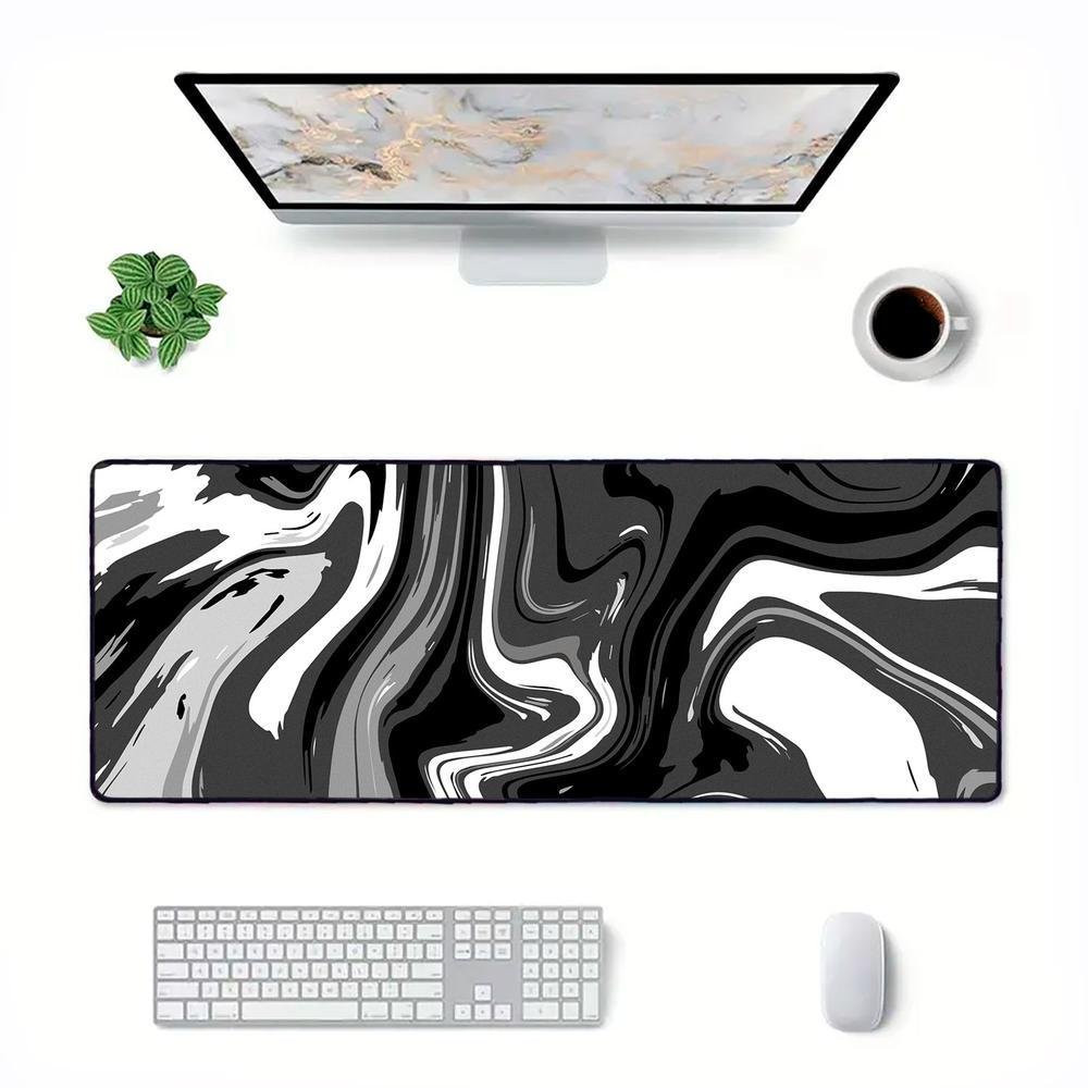 Mouse Pad Gamer Criarte, Speed Extra Grande, Abstract Premium, Preto E Branco - 70x30 Cm Mouse Pad Gamer Criarte, Speed Extra Grande, Abstract Premium, Preto E Branco - 70x30 Cm