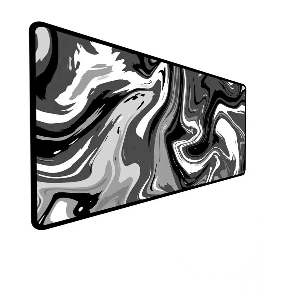 Mouse Pad Criarte Gamer Speed Abstract Premium, Extra Grande, Preto E Branco, 90x40 Cm