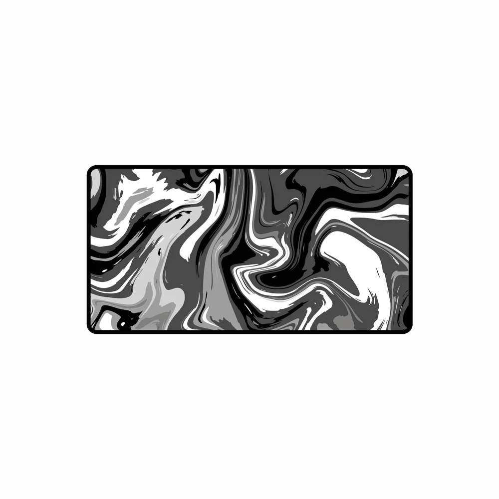 Mouse Pad Criarte Gamer Speed Abstract Premium, Extra Grande, Preto E Branco, 90x40 Cm