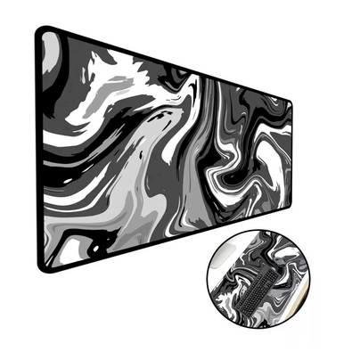 Mouse Pad Gamer Speed Extra Grande, Abstract Premium, Preto E Branco - 120x60 Cm
