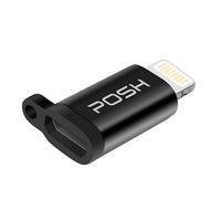 Adaptador Conversor Lightning Micro Usb Com Chaveiro Carrega E Transfere Dados Posh - Preto