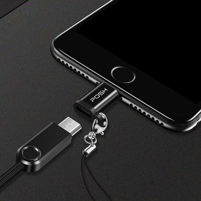 Adaptador Conversor Lightning Micro Usb Com Chaveiro Carrega E Transfere Dados Posh — foto 2