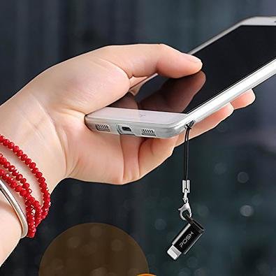 Adaptador Conversor Lightning Micro Usb Com Chaveiro Carrega E Transfere Dados Posh — foto 4