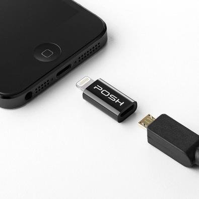 Adaptador Conversor Lightning Micro Usb Iphone Ipad Mini Carrega Transfere Sincroniza Dados Posh — foto 4