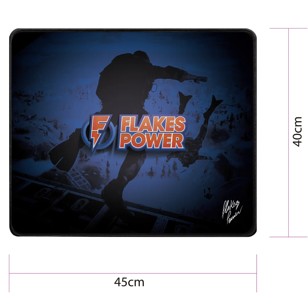 Imagem 2 de 5 do produto Mousepad Gamer Edição Flakes Power, 40x45cm 3mm, Base Antiderrapante, Alta Precisão, Costura Reforçada, Flkmp002, Elg
