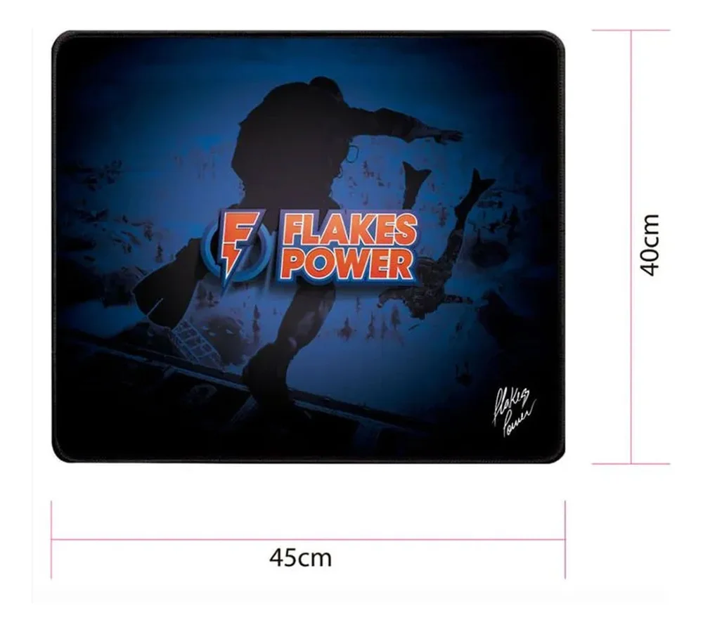 Imagem 4 de 5 do produto Mousepad Gamer Edição Flakes Power, 40x45cm 3mm, Base Antiderrapante, Alta Precisão, Costura Reforçada, Flkmp002, Elg