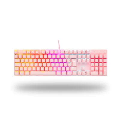 Teclado Mecânico Gamer, RGB, Rosa, Orion Essential Com Led E Switch Blue