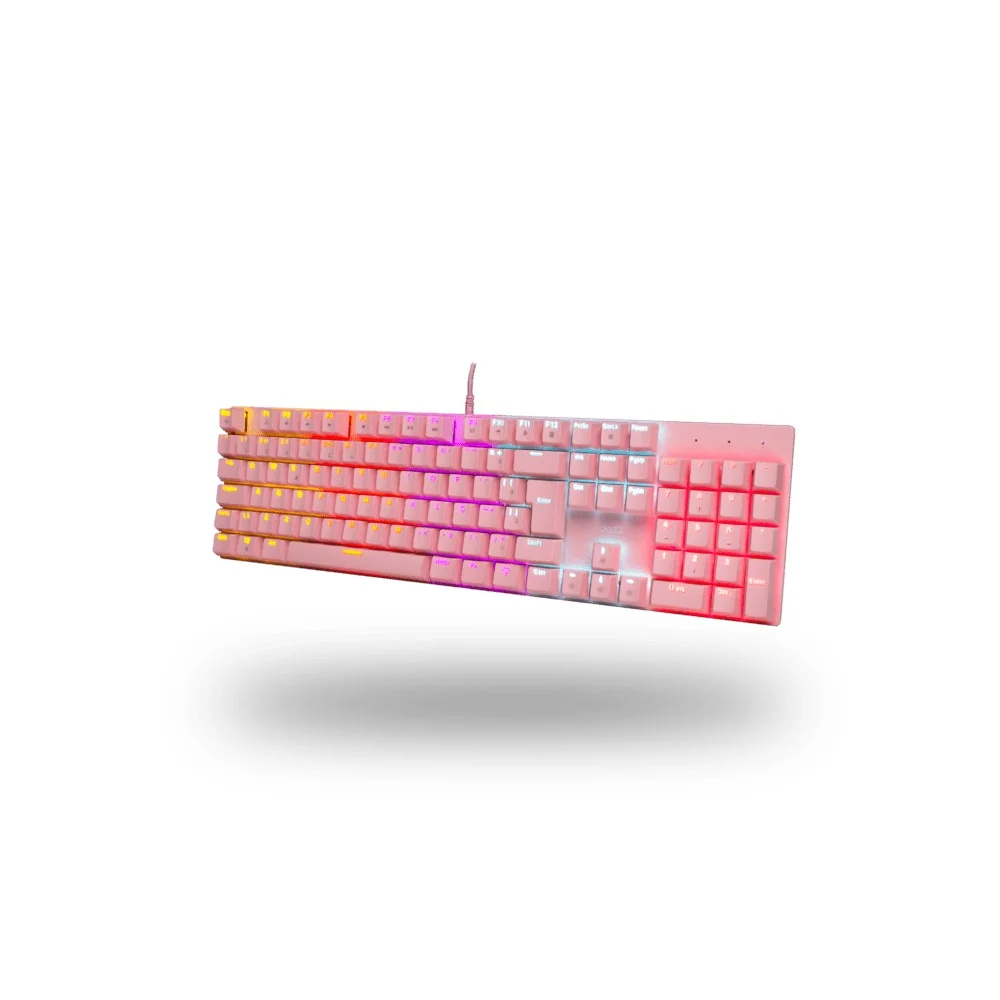 Teclado Mecânico Gamer, RGB, Rosa, Orion Essential Com Led E Switch Blue Teclado Mecânico Gamer, RGB, Rosa, Orion Essential Com Led E Switch Blue