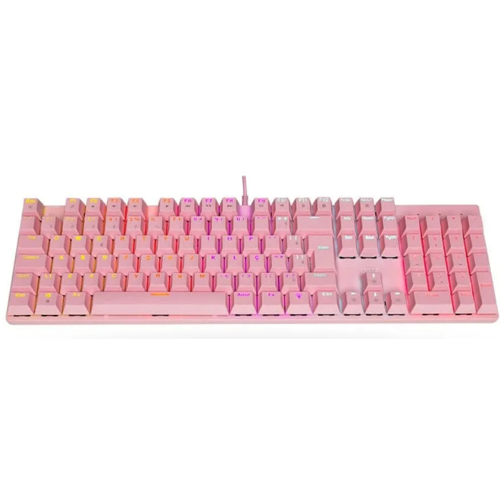 Teclado Mecânico Gamer, RGB, Rosa, Orion Essential Com Led E Switch Blue Teclado Mecânico Gamer, RGB, Rosa, Orion Essential Com Led E Switch Blue